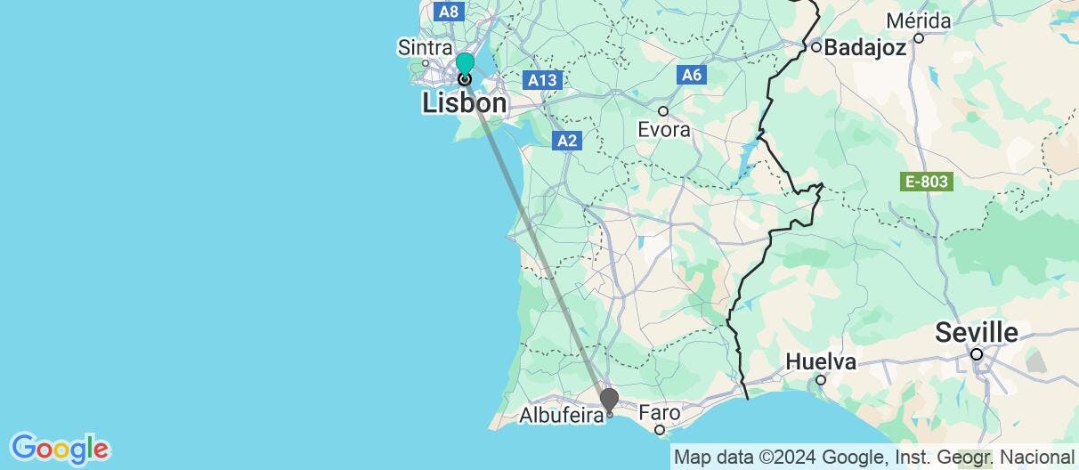 Map of Family: Lisbon & Algarve beach relax