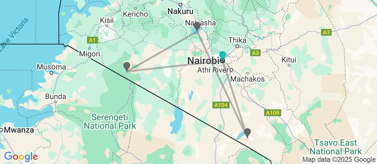 Map of Savannahs, safaris & Maasai Mara