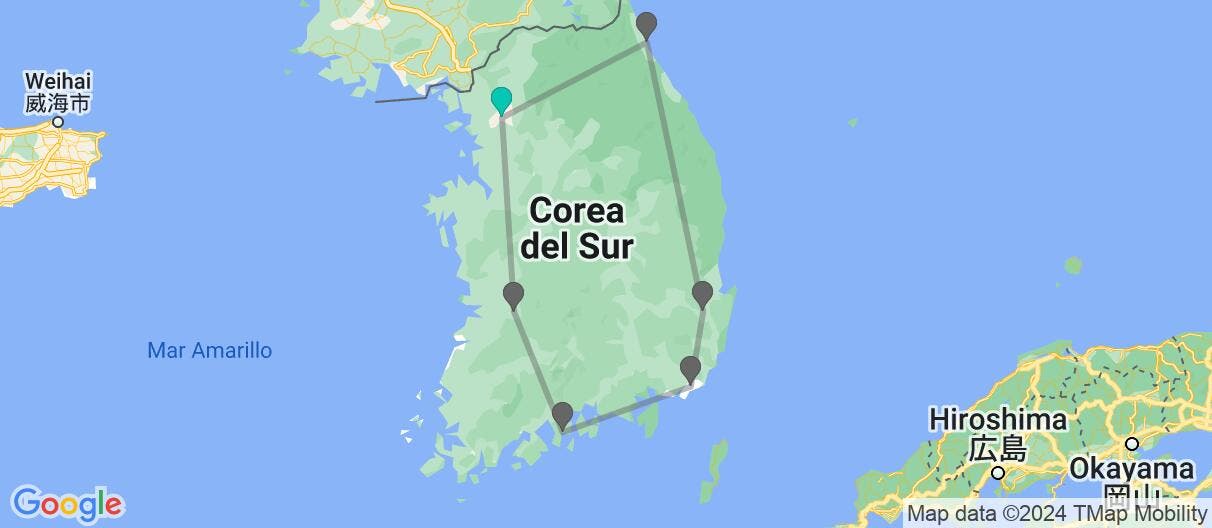 Map of La esencia de Corea, con guía acompañante