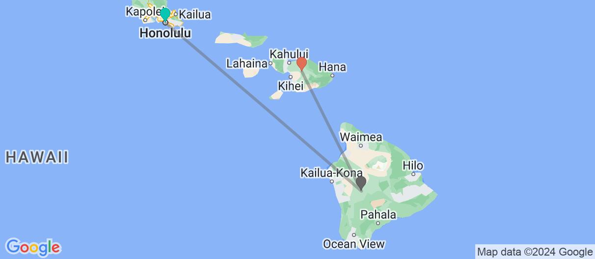 Map of Island hopping in Hawaii's paradise