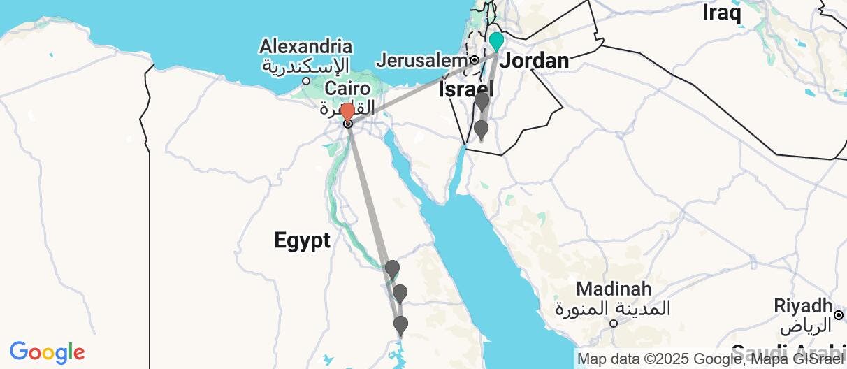 Map of Hashemite Kingdom, Pyramids & Nile Cruise