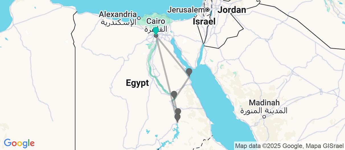 Map of Pyramids, Nile Cruise & All-Inc. Red Sea