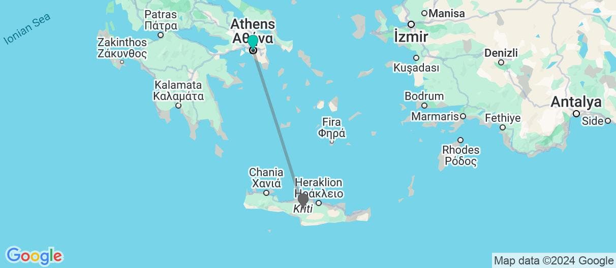 Map of Family: Athens & Crete beach relax