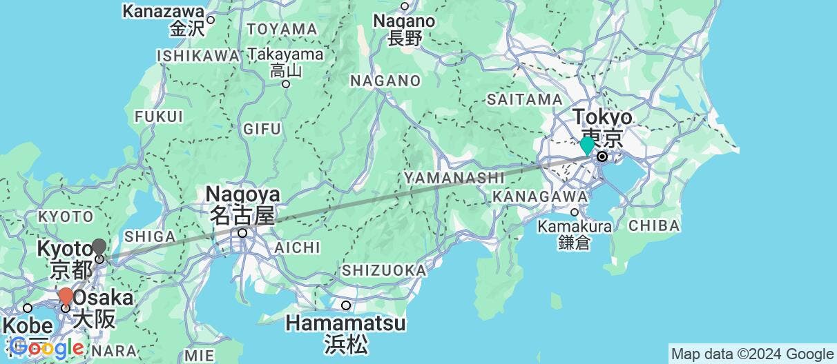 Map of Family: self-guided Tokyo, Kyoto & Osaka