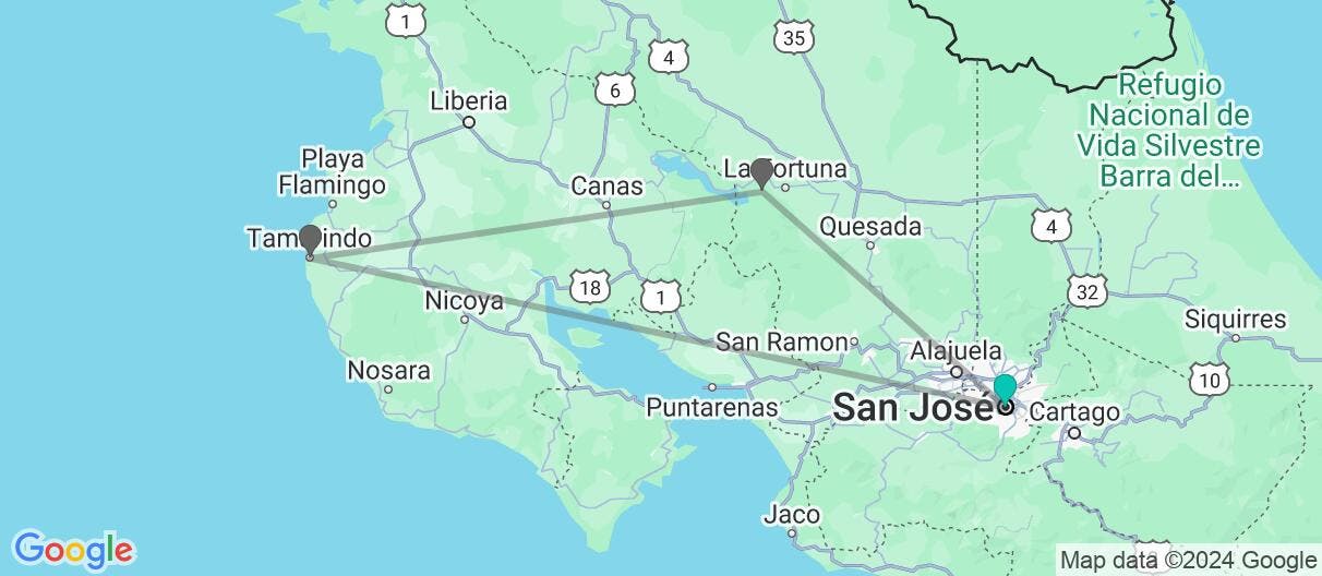 Map of Pura Vida & Paradise in Tamarindo