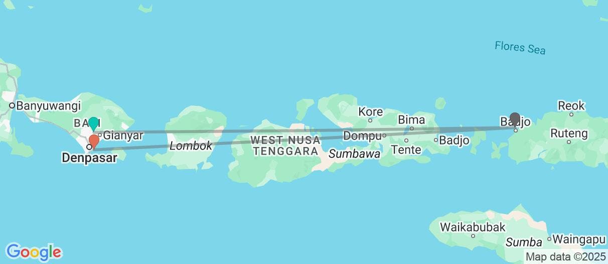 Map of Bali, relax & Komodo dragons 