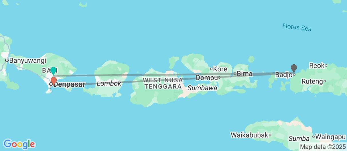 Map of Bali, relax & Komodo dragons 