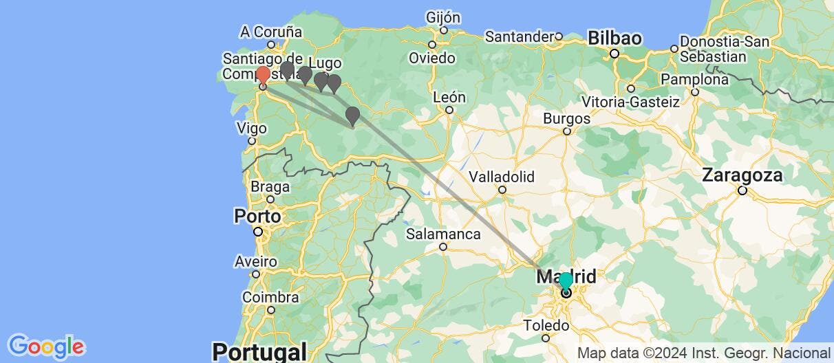 Map of Pilgrimage Journey: The Camino de Santiago