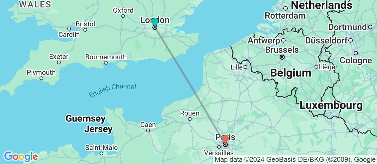 Map of London Town & City of Light by Eurostar