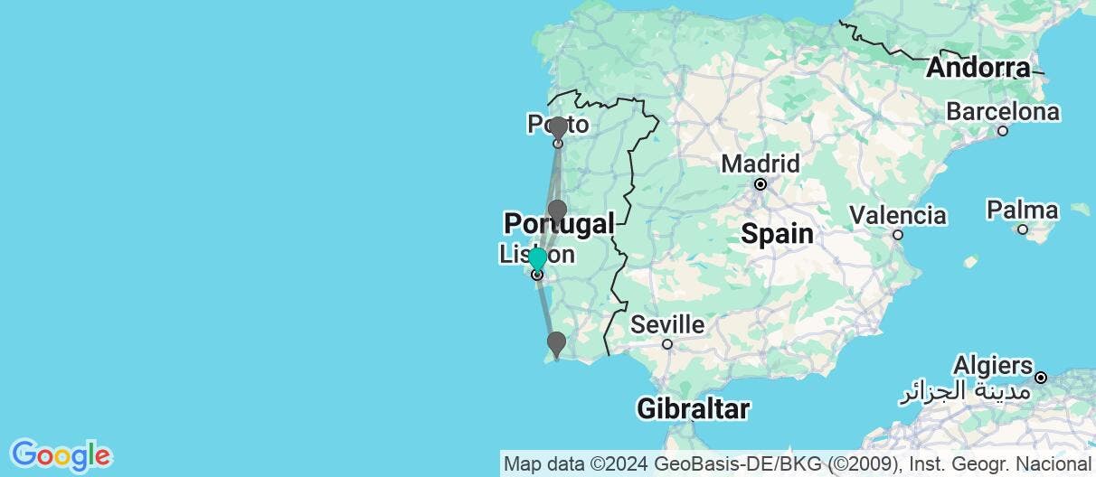 Map of Cultural Treasures & Algarve Escape