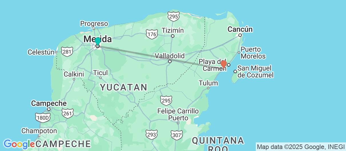 Map of Mérida Gems & All-Inclusive Riviera Maya