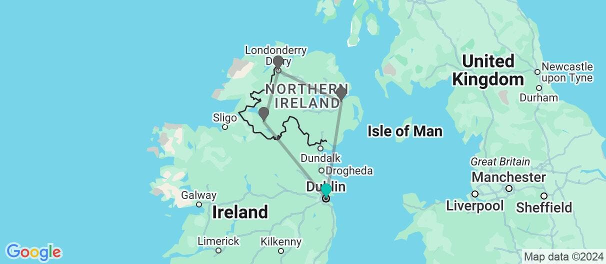 Map of Giant's Causeway & The Wild Atlantic Way