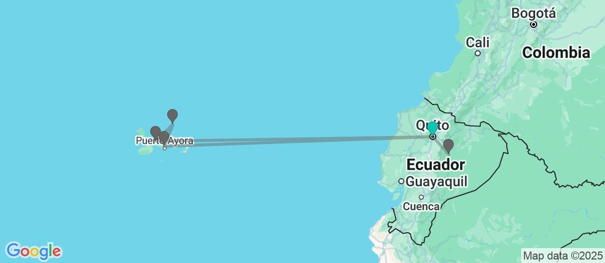 Map of Galapagos Cruise & Wild Amazon Immersion
