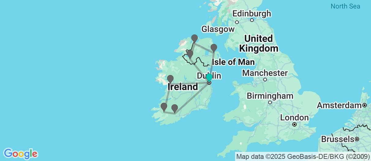 Map of Celtic Journey: Ireland & Northern Ireland
