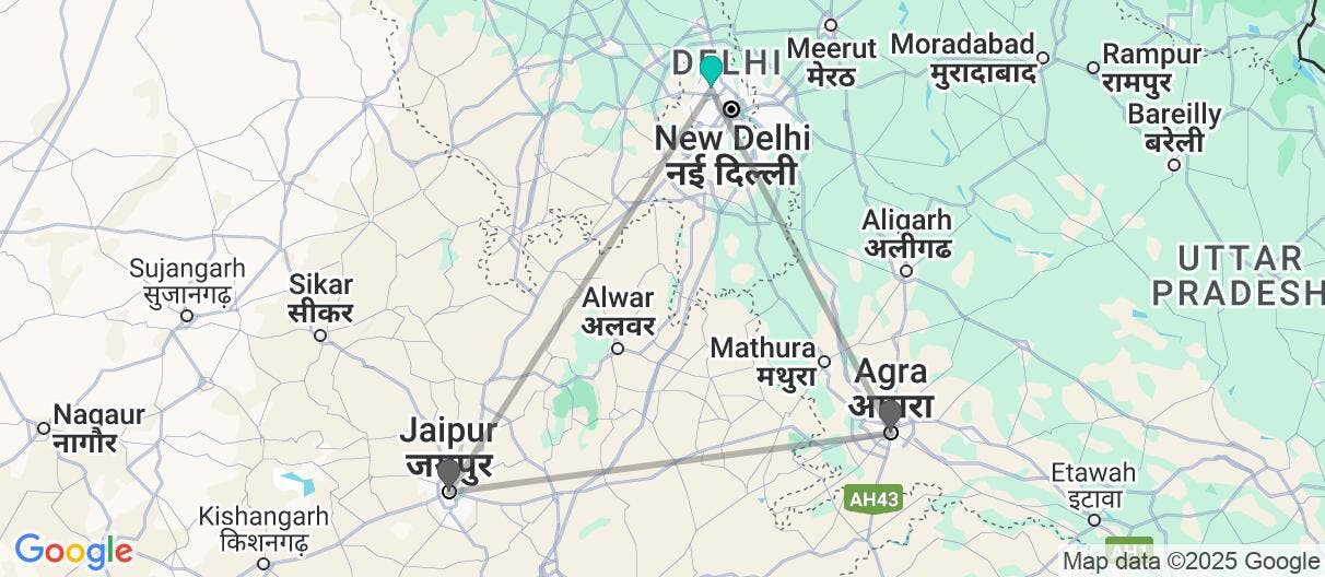 Map of Golden Triangle and Indian Festivals