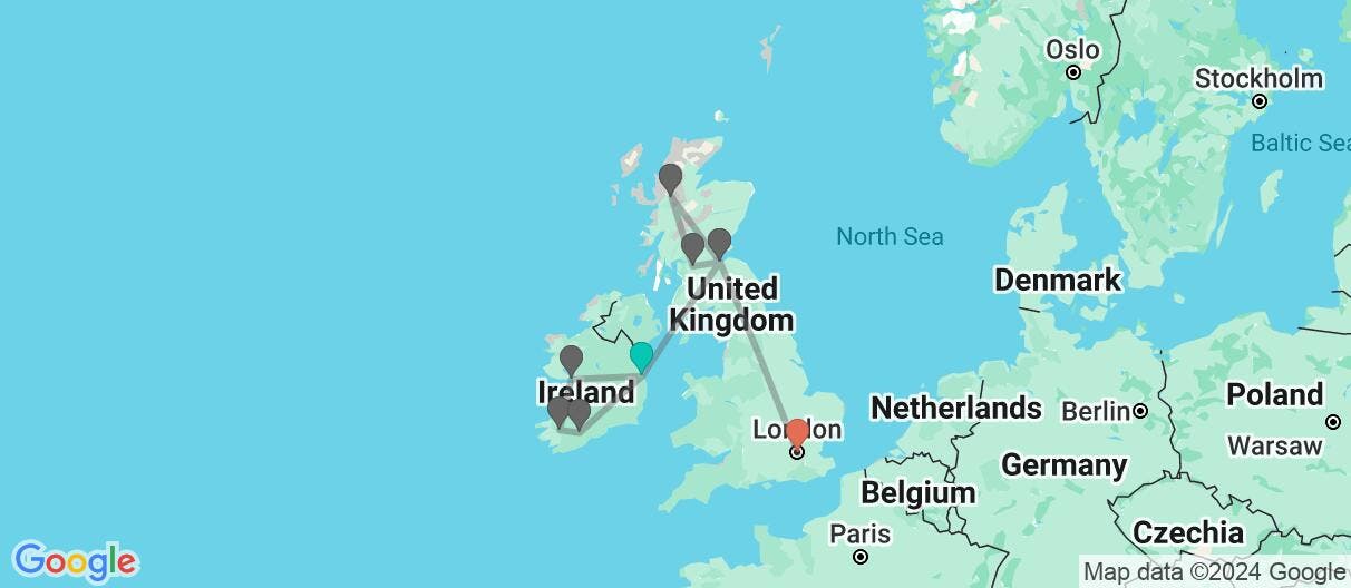 Map of Emerald Isle, Highland Discovery & London