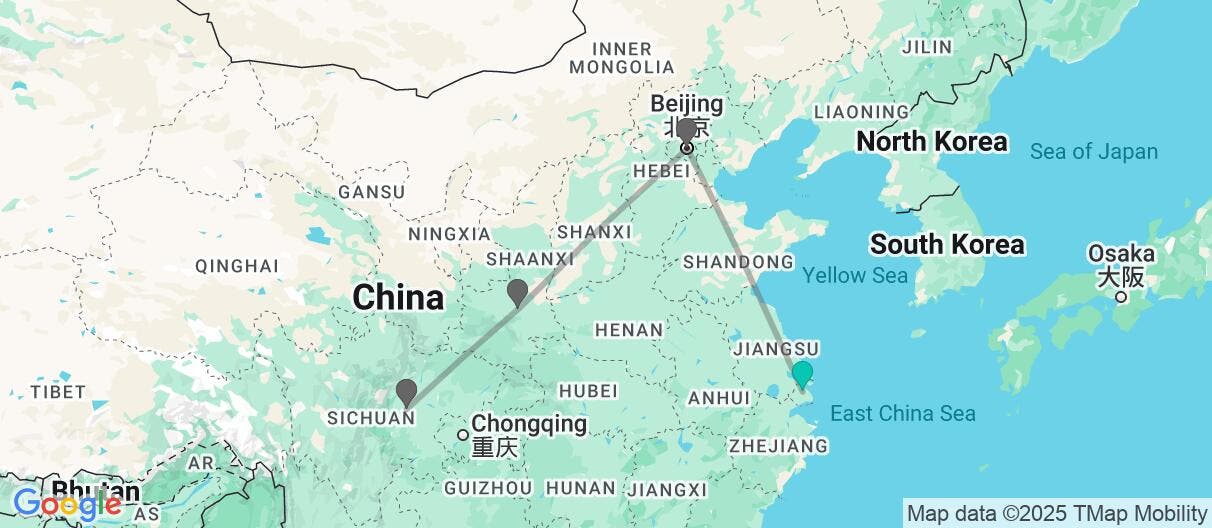 Map of SE- Modern Shanghai & Chengdu Giant Pandas
