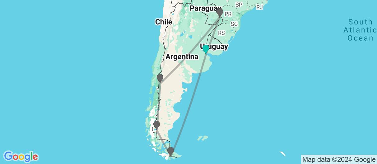 Map of Ultimate Buenos Aires, Patagonia & Iguazu
