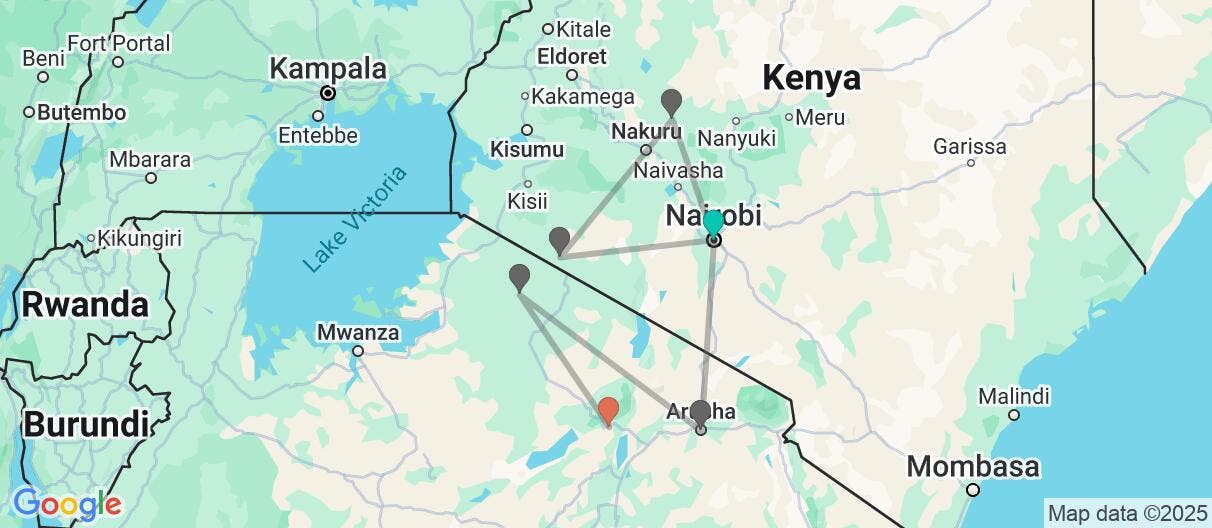 Map of Best safari parks: Maasai Mara & Serengeti