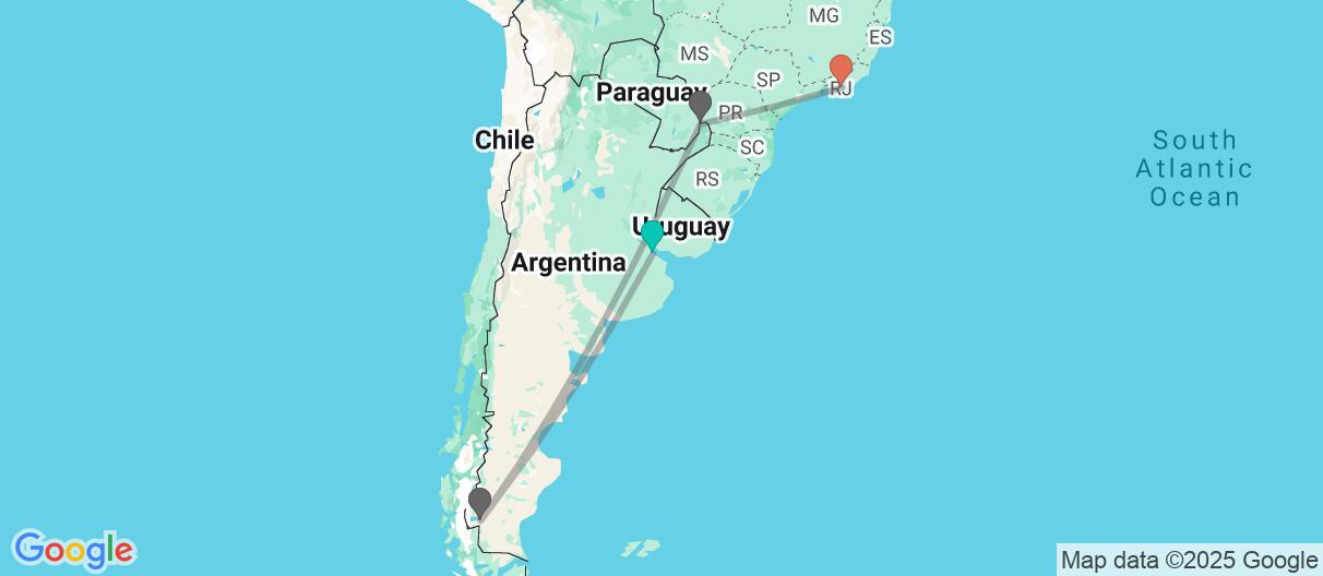 Map of South American Cities & Wonders
