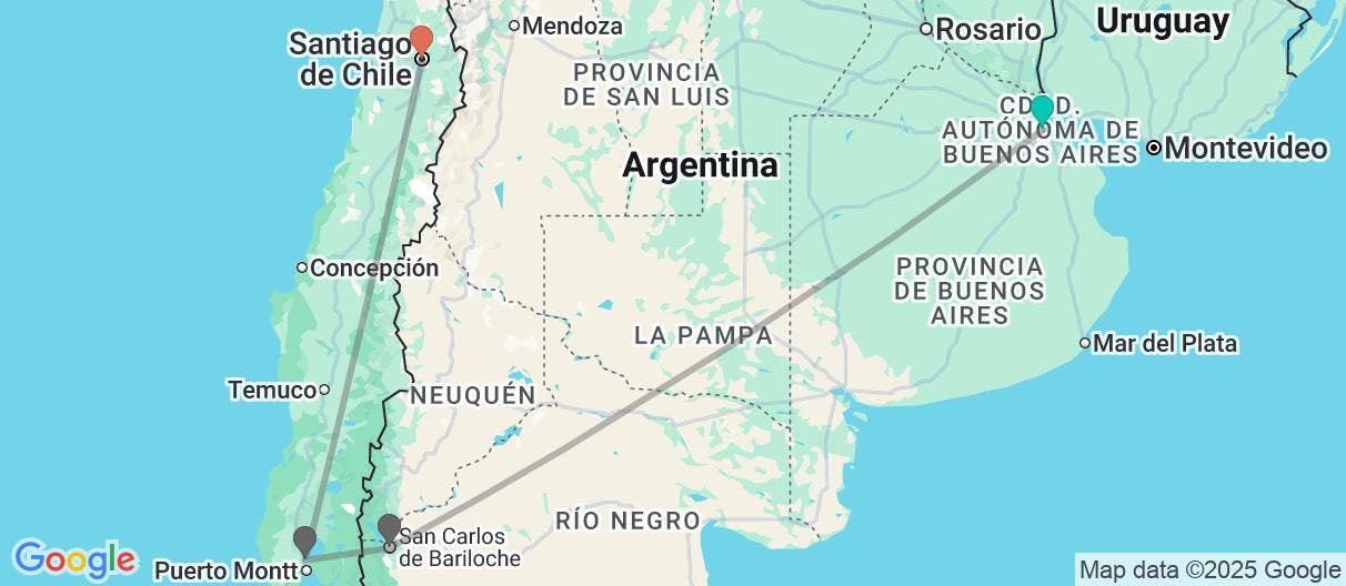 Map of Cruce Andino y Patagonia Mágica