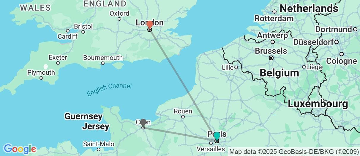Map of From Normandy beaches to London’s streets