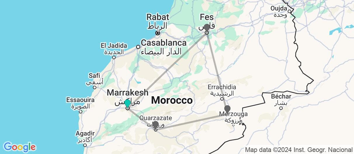Map of FR: Les capitales impériales et Kasbahs