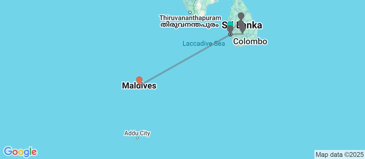 Map of FR: Sri Lanka et paradis aux Maldives
