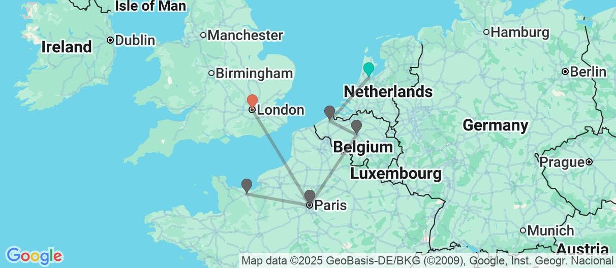Map of Historic highlights of Western Europe