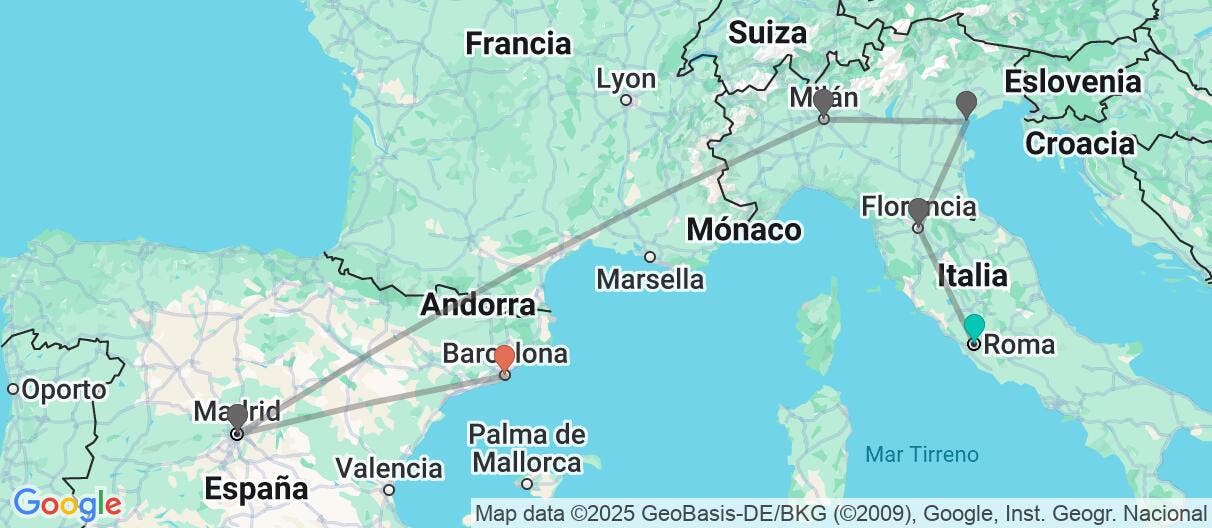 Map of Lo mejor de Italia y España