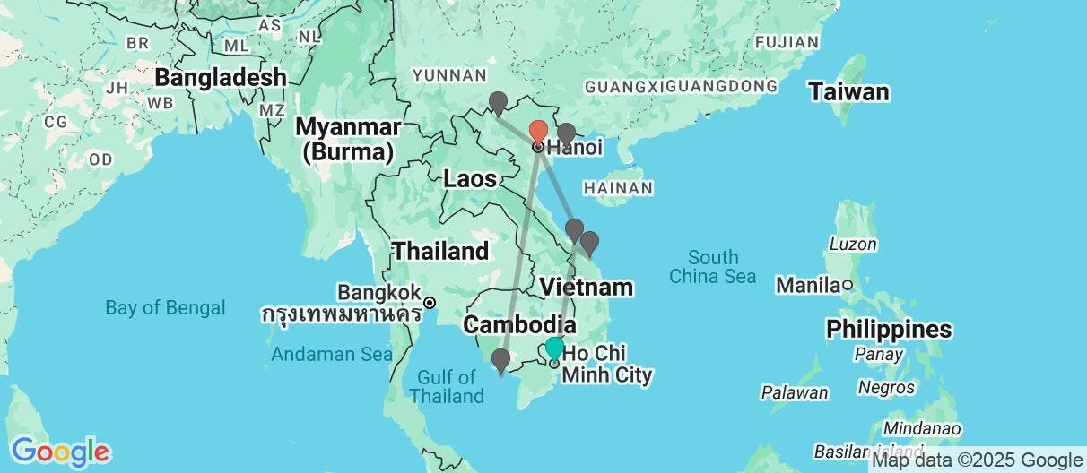 Map of Vietnam 360: Cities, Sapa & Island Escape