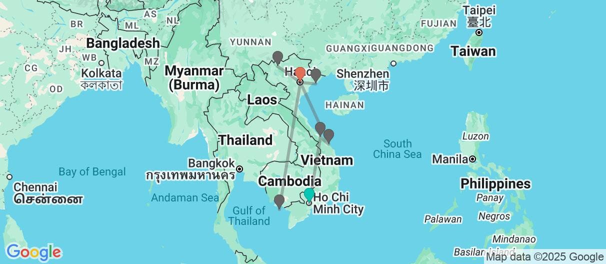 Map of Vietnam 360: Cities, Sapa & Island Escape