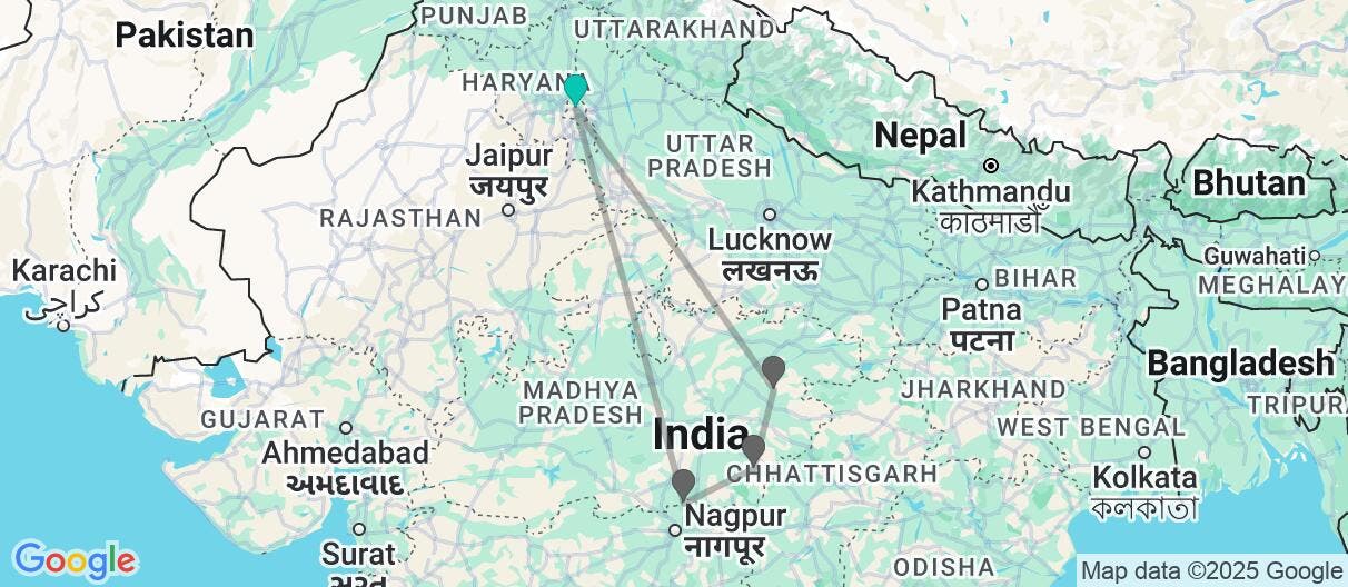 Map of Indian Safari adventure
