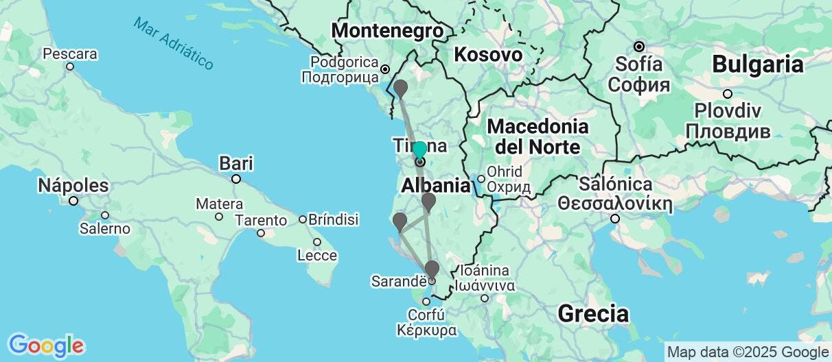 Map of Lo mejor de Albania: naturaleza y cultura