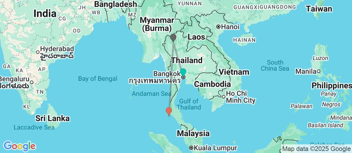Map of Spirit of Bangkok, Chiang Mai & Phuket