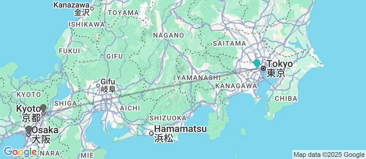 Map of A taste of Japan: Tokyo, Kyoto & Osaka