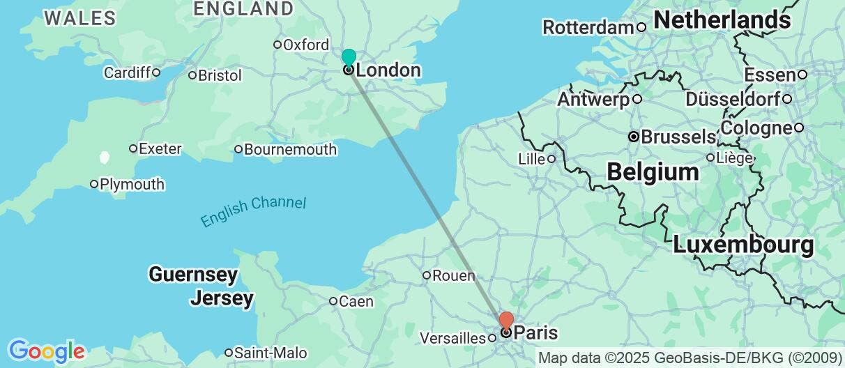 Map of London Town & City of Light by Eurostar