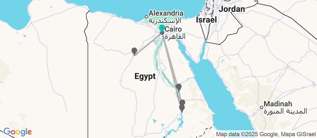 Map of Pyramids, Nile Cruise & White Desert