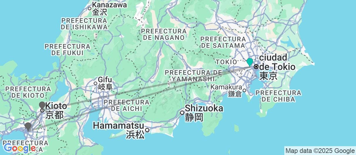 Map of Japón Clásico: Tokyo, Kioto y Osaka