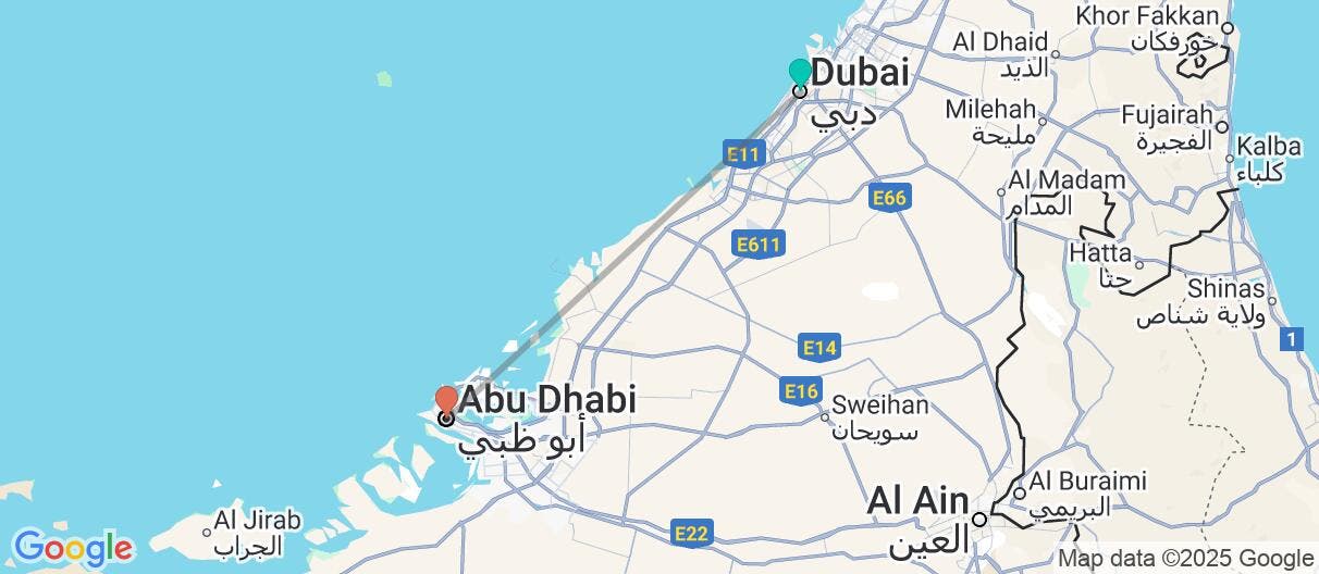 Map of Sands & skyscrapers: Dubai to Abu Dhabi