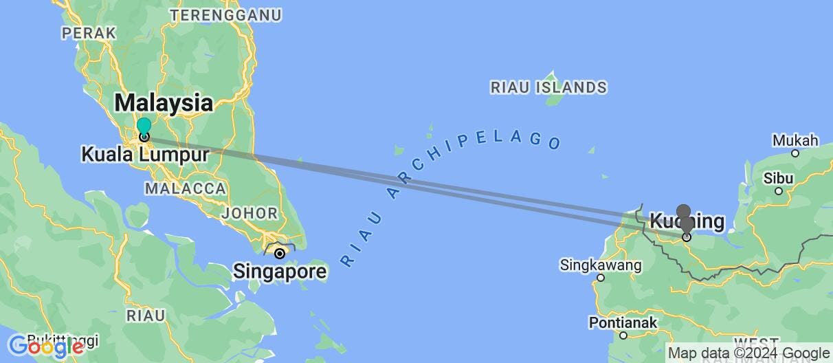 Map of Between Rainforests & Orangutans