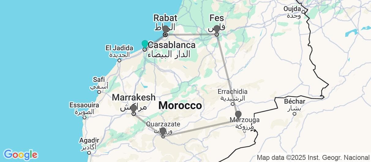 Map of Grand Tour & Kasbah Route