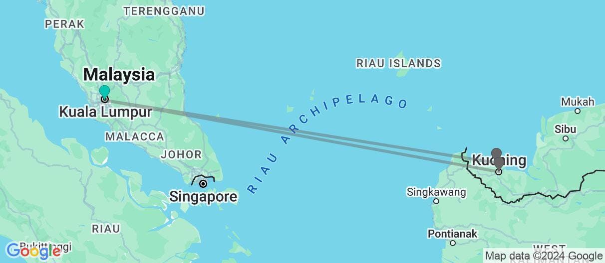 Map of Between Rainforests & Orangutans