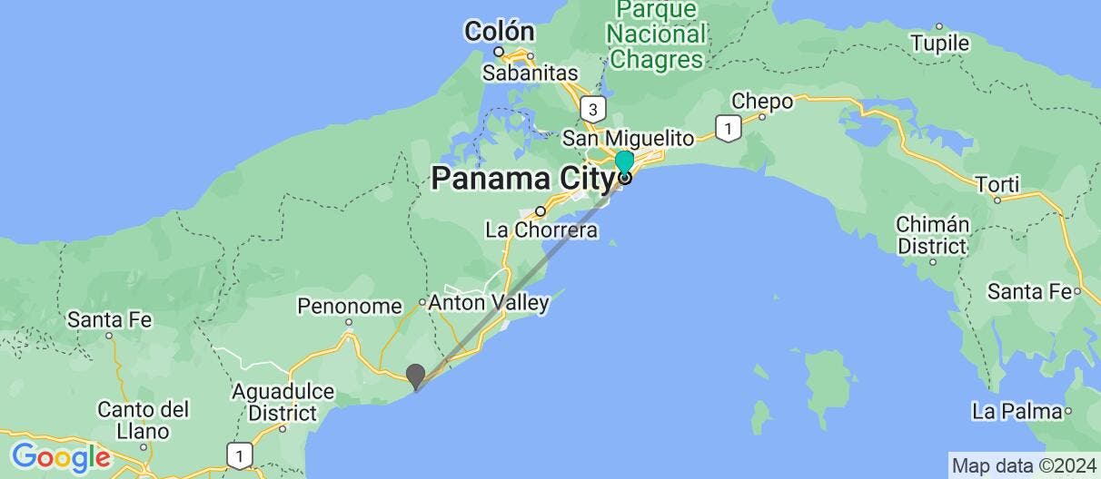 Map of Panama City & All-Inclusive Playa Blanca