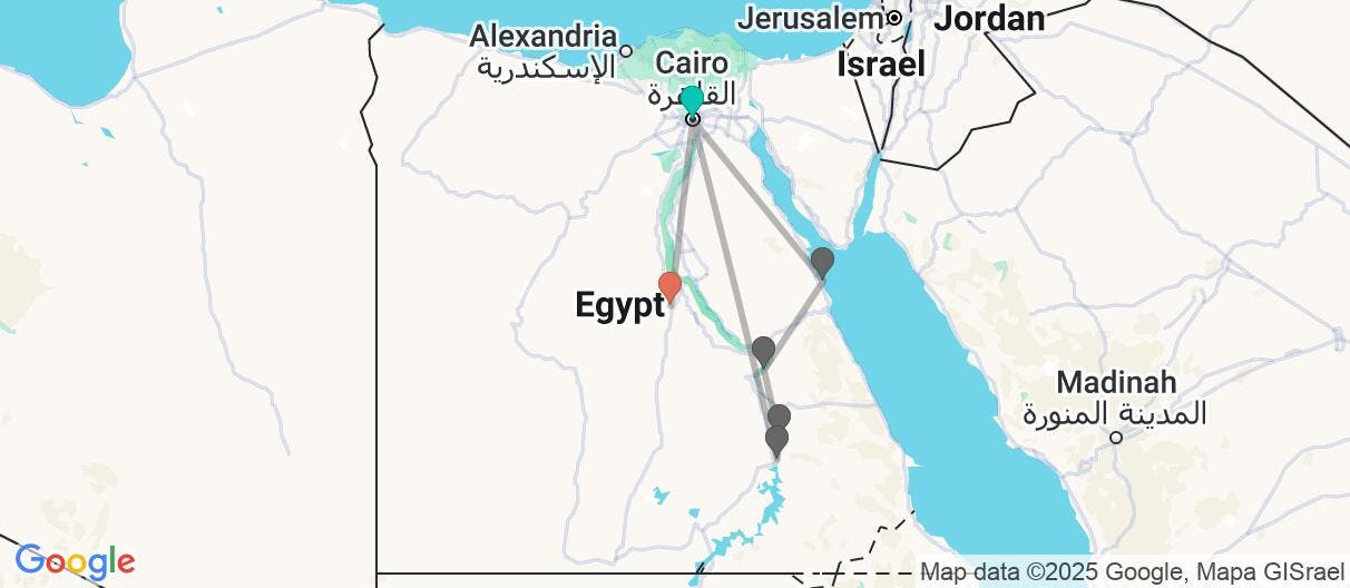Map of Pyramids, Nile Cruise & All-Inc. Red Sea