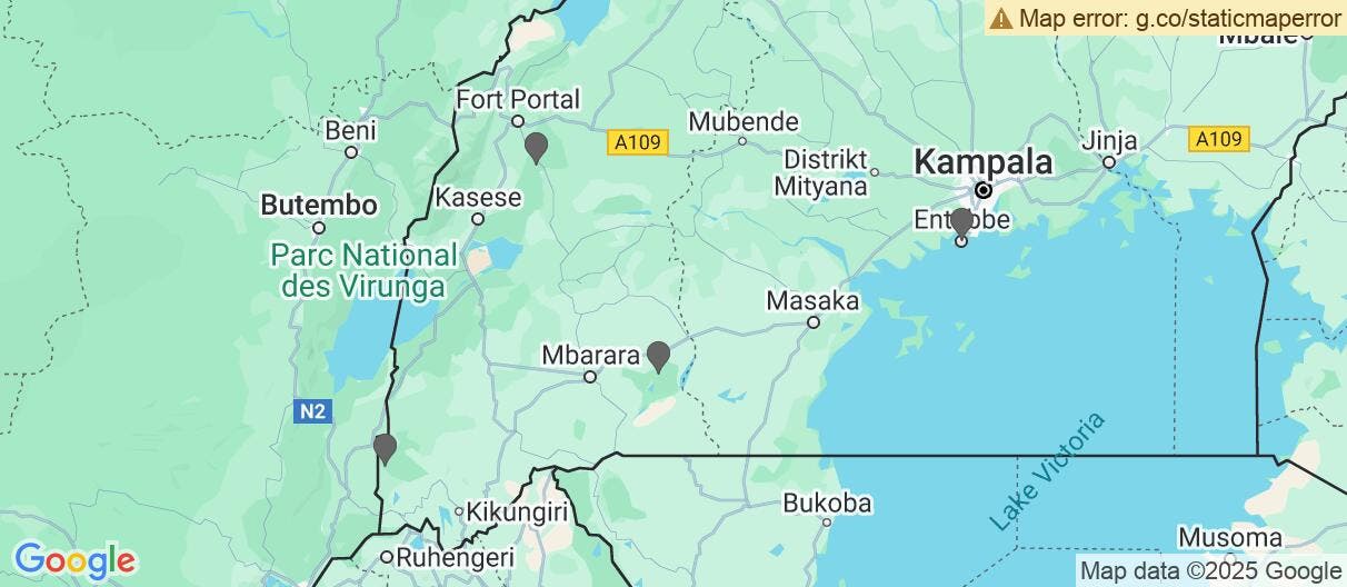 Map of Highlights Ugandas: Land der Primaten