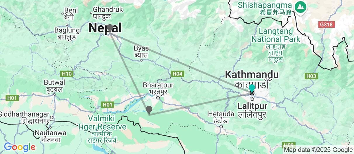 Map of Kathmandu Valley & Captivating Himalayas