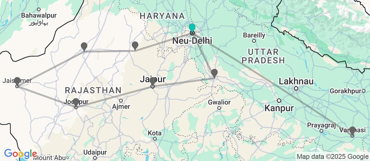 Map of Paläste von Rajasthan & Varanasi