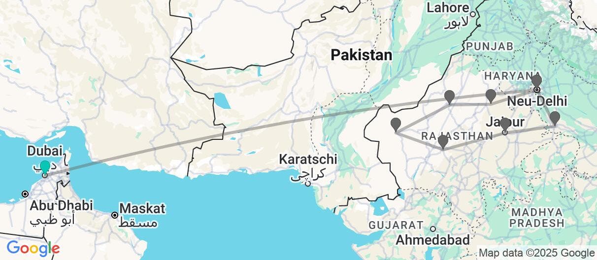 Map of Wüstenmetropole & farbenfrohes Indien