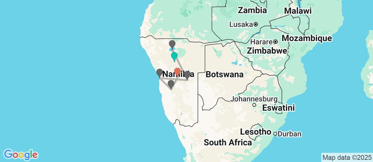 Map of Safari, Sand Dunes & Naukluft Mountains